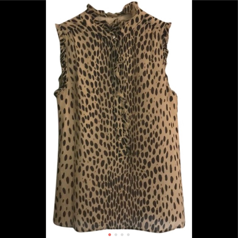 J Crew Cheetah Print silk sleeveless Blouse